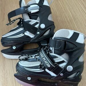 Black and White Kids Ice Skates